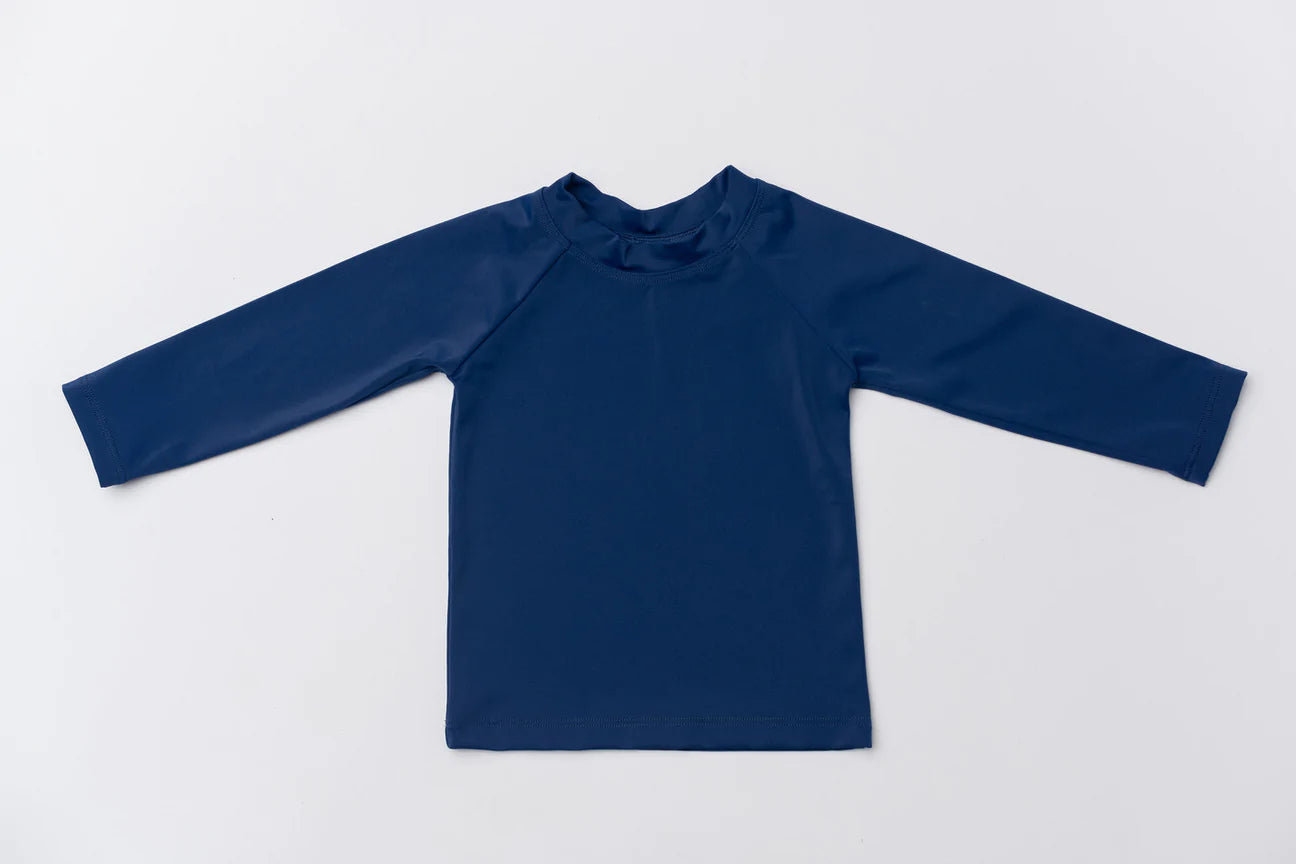 Navy UV protection rash guard for kids and baby. Long sleeve. European style. Quiet/Silent Luxury