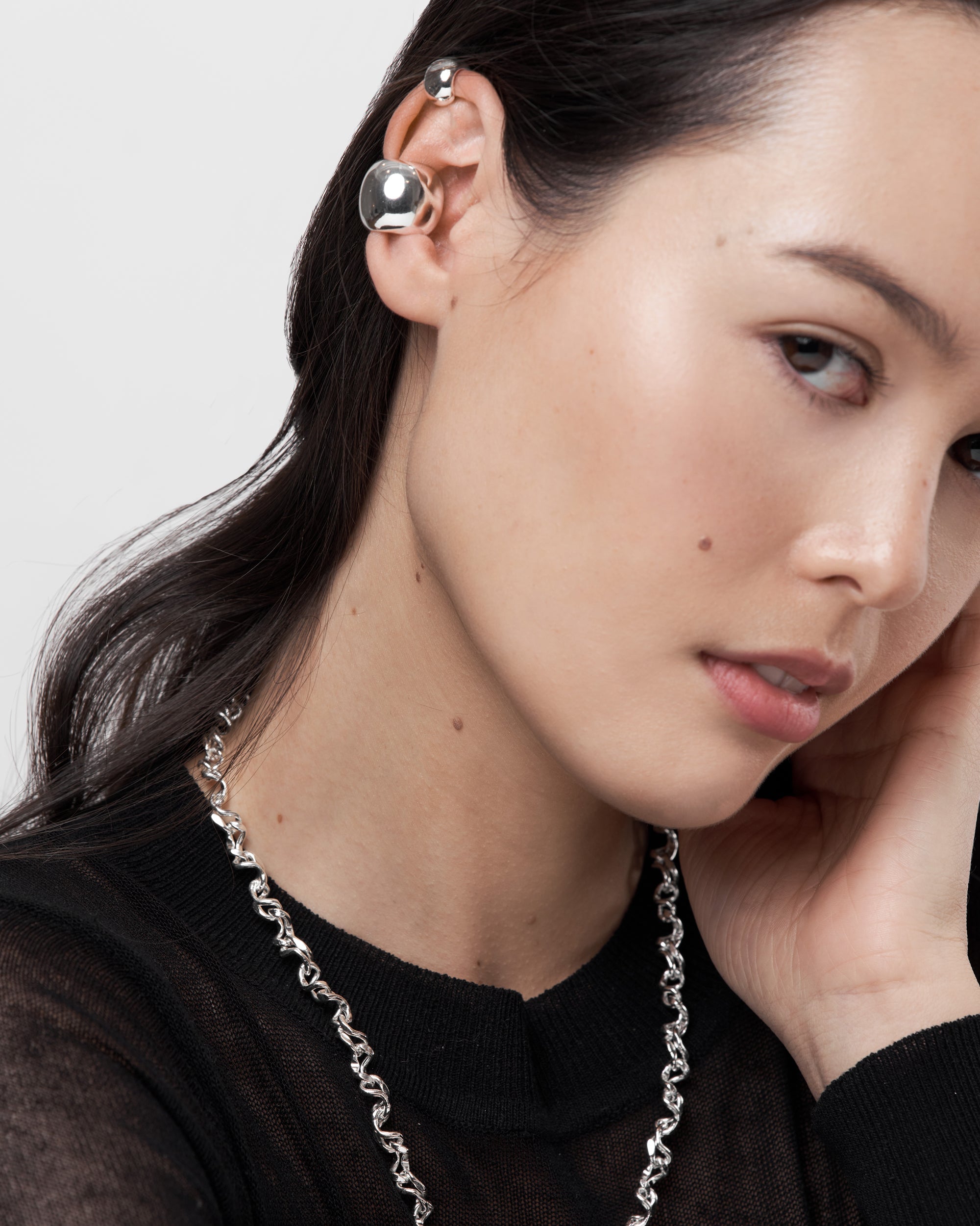 【HYERES LOR】Petit Laurel Silver Subuni Ear Cuff Single Laurel Ear Cuff - Etsy
